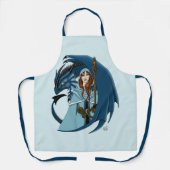  Blaue Drachen-Zauberin Schneeflocken Schürze (Vorderseite)