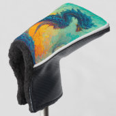 Blaue Drachenbespannung Golf Headcover (3/4 Vorderseite)