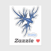 Blaue Drachendarstellung Aufkleber (Blatt)