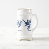 Blaue Drachendarstellung Bierglas (VorderseiteRechts)
