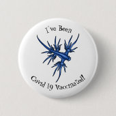 Blaue Drachendarstellung Button (Vorderseite)