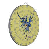 Blaue Drachendarstellung Dartscheibe (Vorderseite Links)