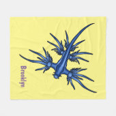 Blaue Drachendarstellung Fleecedecke (Vorderseite (Horizontal))