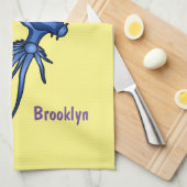 Blaue Drachendarstellung Geschirrtuch (Viertel Falte)