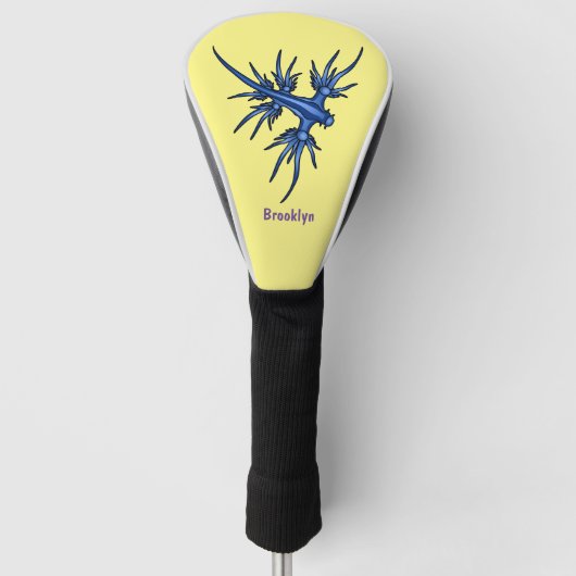 Blaue Drachendarstellung Golf Headcover (Vorderseite)