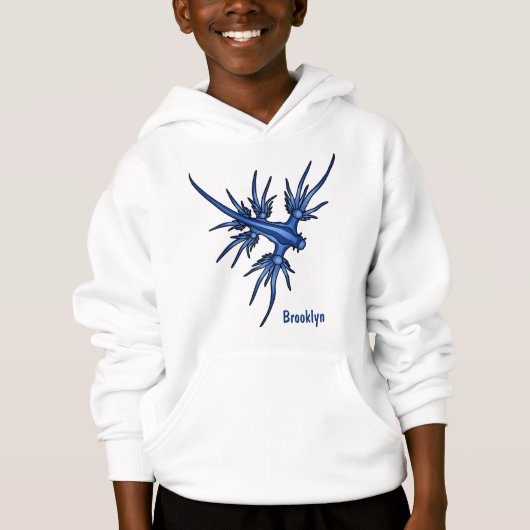 Blaue Drachendarstellung Hoodie (Vorderseite)