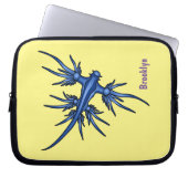 Blaue Drachendarstellung Laptopschutzhülle (Vorderseite)