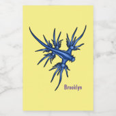 Blaue Drachendarstellung Lebensmitteletikett (Einzelnes Label)