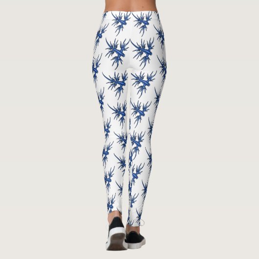 Blaue Drachendarstellung Leggings (Rückseite)