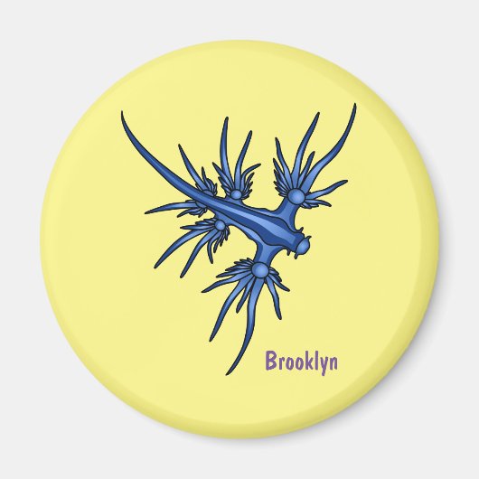 Blaue Drachendarstellung Magnet (Vorne)