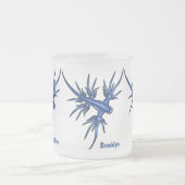 Blaue Drachendarstellung Mattglastasse (Mittel)