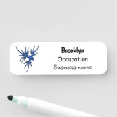 Blaue Drachendarstellung Namensschild (Beispiel)