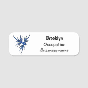 Blaue Drachendarstellung Namensschild