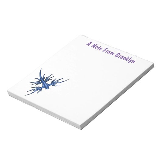 Blaue Drachendarstellung Notizblock (Rotiert)