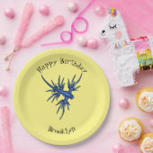 Blaue Drachendarstellung Pappteller (Party)