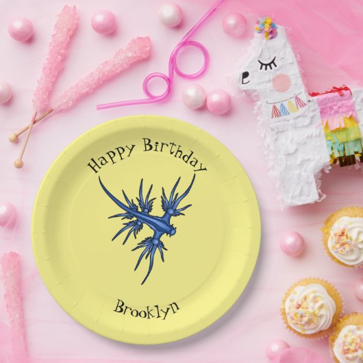 Blaue Drachendarstellung Pappteller (Party)