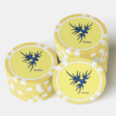 Blaue Drachendarstellung Pokerchips (Stapel)