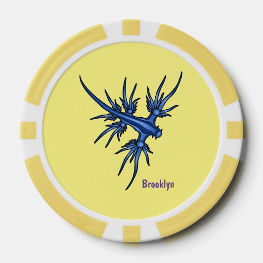 Blaue Drachendarstellung Pokerchips (Vorderseite)