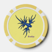Blaue Drachendarstellung Pokerchips (Rückseite)