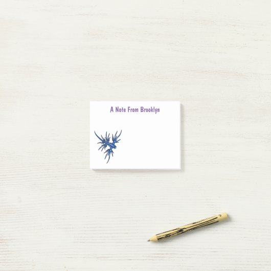 Blaue Drachendarstellung Post-it Klebezettel (Auf Schreibtisch)