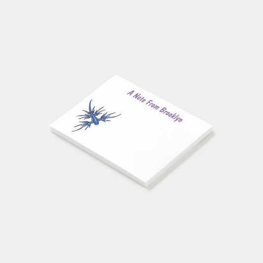 Blaue Drachendarstellung Post-it Klebezettel (angewinkelt)