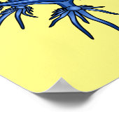 Blaue Drachendarstellung Poster (Ecke)