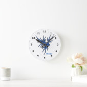 Blaue Drachendarstellung Runde Wanduhr (Zuhause)