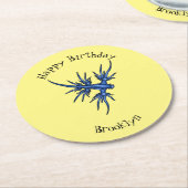 Blaue Drachendarstellung Runder Pappuntersetzer (Angewinkelt)