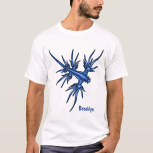 Blaue Drachendarstellung T-Shirt