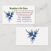 Blaue Drachendarstellung Visitenkarte (Vorne/Hinten)