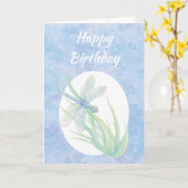 Blaue Drachenfliege Karte (Gelbe Blume)