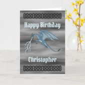 Blaue Drachenspitzenkarte zum Blitz Geburtstagskar Karte (Gelbe Blume)