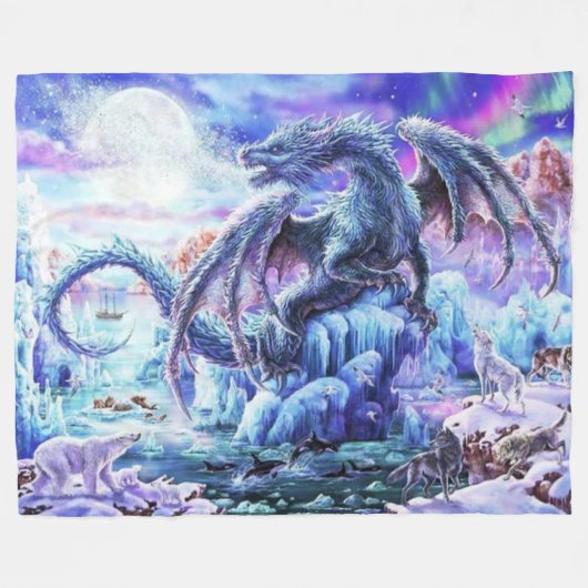 BLAUE DRAGON FLEECEDECKE (Vorderseite (Horizontal))