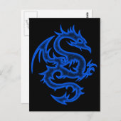 BLAUE DRAGON POSTKARTE (Vorne/Hinten)
