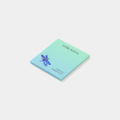 Blaue Dragonfly Inspirational Blaue Natur Post-it Klebezettel (angewinkelt)