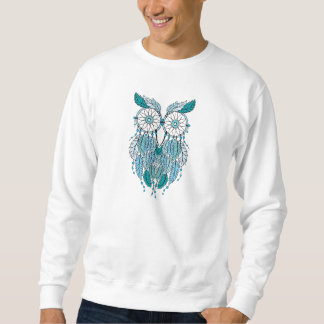 blaue dreamcatcher Eule Sweatshirt