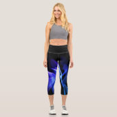 Blaue Drehung Capri Leggings (Vorderseite)