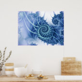 Blaue Drehung Poster (Küche)
