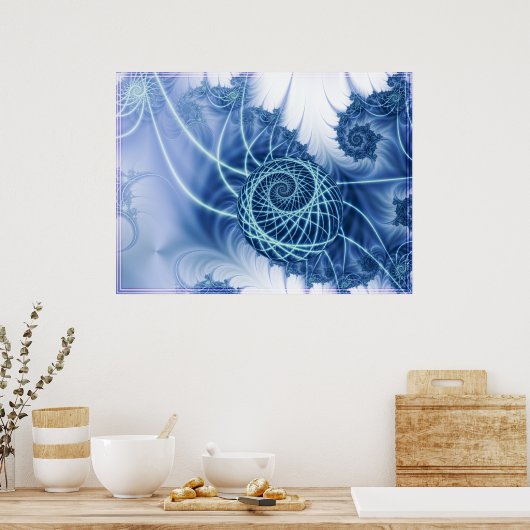 Blaue Drehung Poster (Küche)