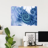 Blaue Drehung Poster (Heimbüro)
