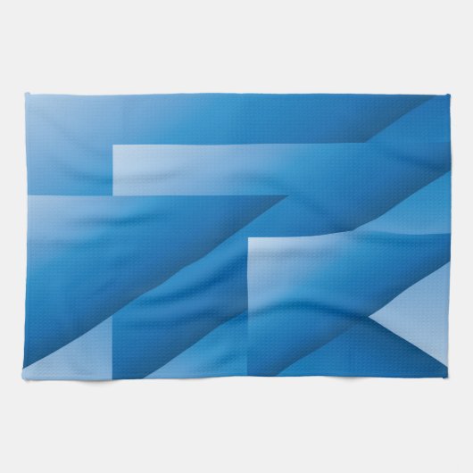 Blaue Dreiecke Geschirrtuch (Horizontal)