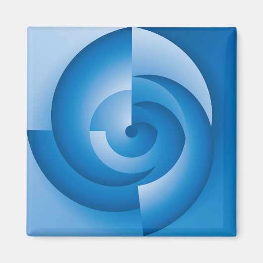 Blaue Dreiecke Magnet (Vorne)