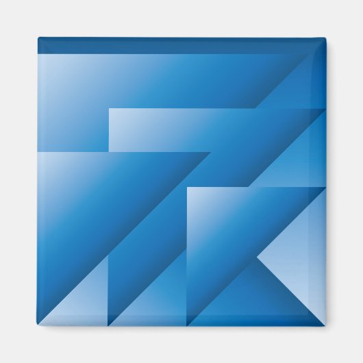 Blaue Dreiecke Magnet (Vorne)