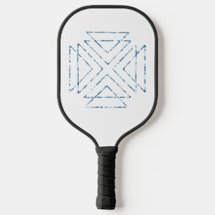 Blaue Dreiecke Moderne Geometrie Pickleball Schläger