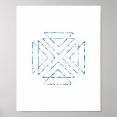 Blaue Dreiecke Moderne Kunst Poster (Vorne)