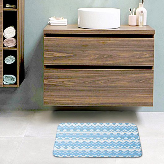 Blaue Dreiecke Muster Badezimmer Matte