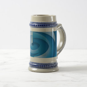 Blaue Dreiecke rotieren Bierglas