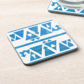 Blaue Dreiecke und Pfeile Untersetzer (Linke Seite)