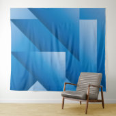 Blaue Dreiecke Wandteppich (Beispiel (Horizontal))