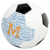 Blaue Dreiecks-Muster-Fußball – Monogramm Fußball (Dreiviertel)